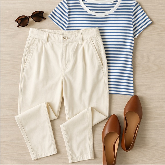 NWT Old Navy High-Rise OG Chino Pants XL Tall White Cotton Blend Casual Trousers - Picture 2 of 8